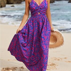 Cupshe Blue and Pink Maxi Dress